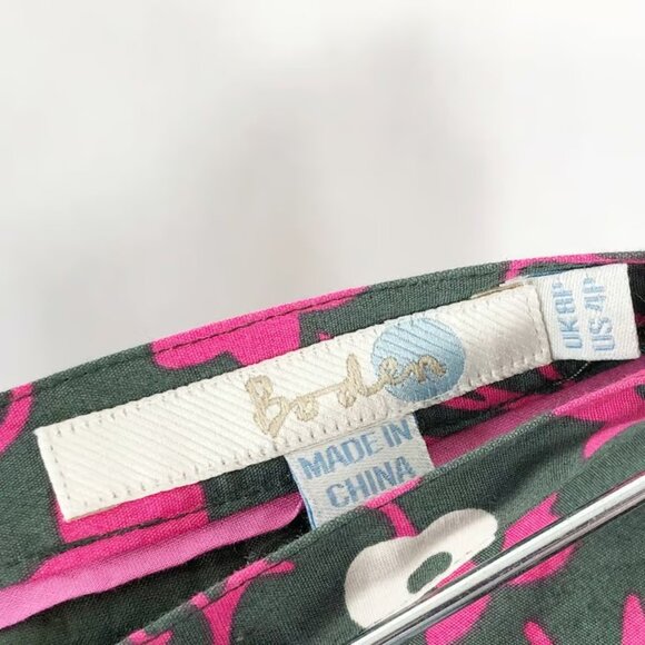 Boden Size 4 Petite Skirt Gray Hot Pink Yellow A Line Mini Lined Zip - Picture 3 of 3
